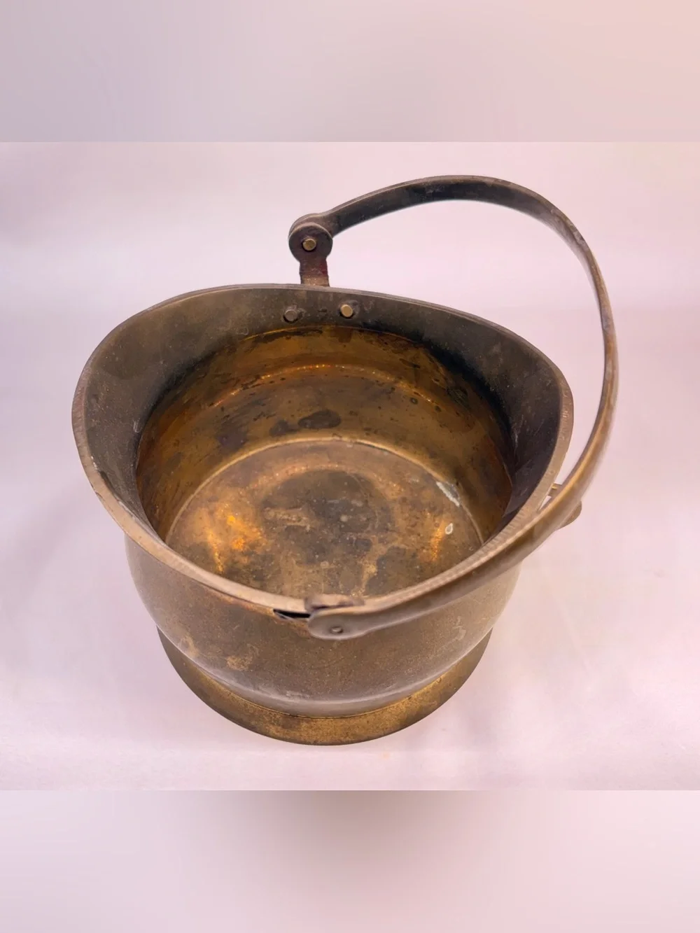 Vintage Mini Brass Coal Scuttle Bucket Fireplace Ash Hod Pot Planter Decor